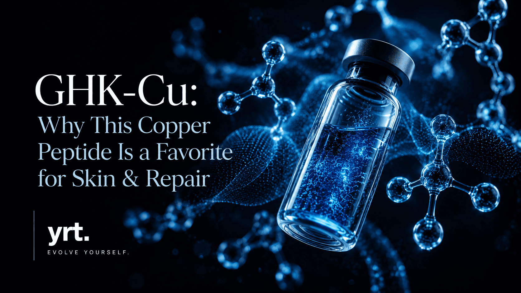 a vial of blue peptide